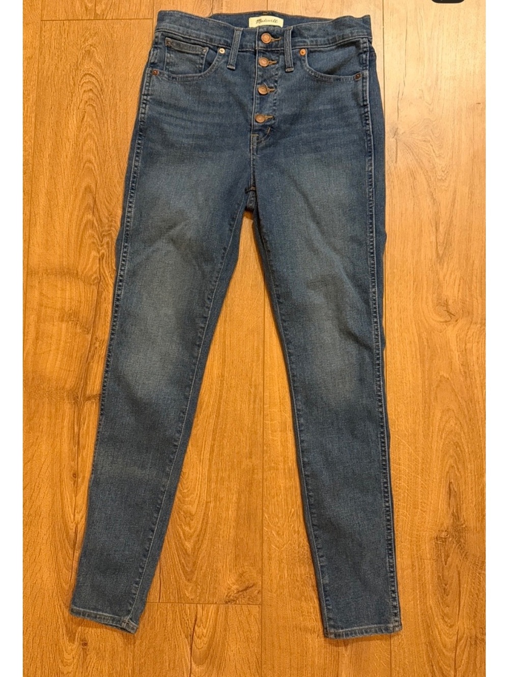Madewell 10" High-Rise Skinny Jeans - Size 28 - Button Front